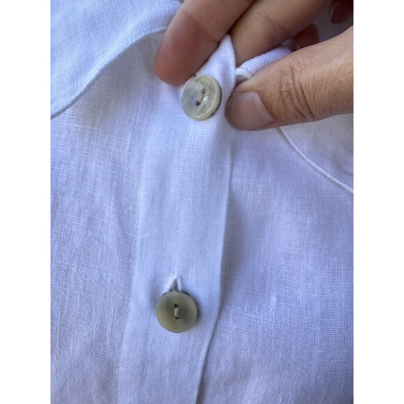 Vtg John Paul Richard Linen Shirt 3X Embroidered Short Sleeve Button Boxy Top - Picture 5 of 12